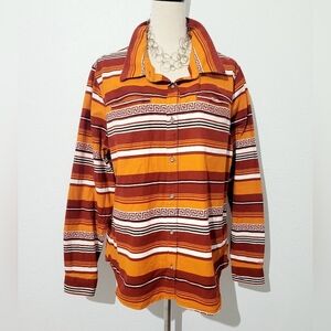 Cabela’s Women’s Size XL Shirt Shacket Southwest Aztec Stripe 100% Cotton